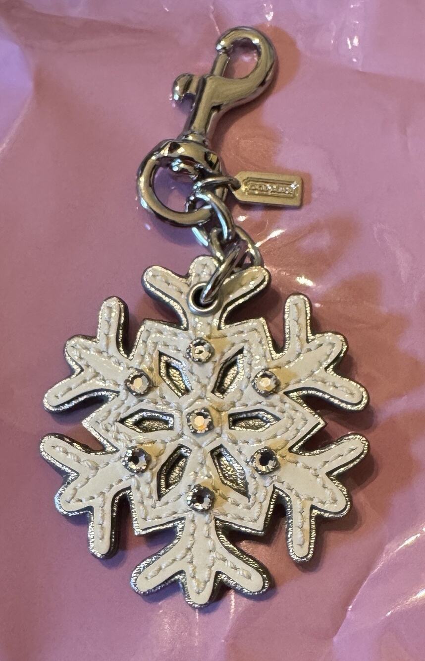 Coach Snowflake Bag Charm With Rhinestones